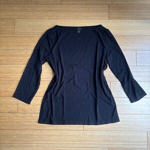Ann Taylor black boatneck 3/4 sleeve top